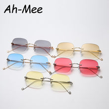 Load image into Gallery viewer, Square Rimless Sunglasses Women Vintage Sun Glasses Retro Small Frame Summer Style Female uv400 Blue Gradient Eyeglass