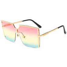 Load image into Gallery viewer, Square Semi-Rimless Sunglasses For Women Mens UV400 Gradient Sun Glasses 2023 Influencer Fashionable Trendy Women&#39;s
