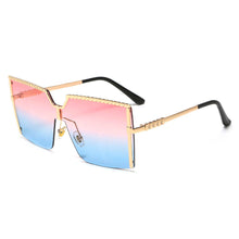 Load image into Gallery viewer, Square Semi-Rimless Sunglasses For Women Mens UV400 Gradient Sun Glasses 2023 Influencer Fashionable Trendy Women&#39;s