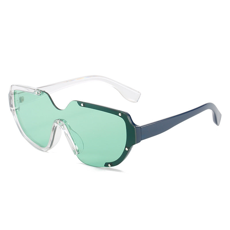 Square Semi-rimless Green Sun Glasses Shades 2023 summer Brand Designer Trendy Beach Vacation Sunglasses Oculos De Sol