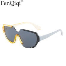 Load image into Gallery viewer, Square Semi-rimless Green Sun Glasses Shades 2023 summer Brand Designer Trendy Beach Vacation Sunglasses Oculos De Sol