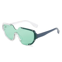 Load image into Gallery viewer, Square Semi-rimless Green Sun Glasses Shades 2023 summer Brand Designer Trendy Beach Vacation Sunglasses Oculos De Sol