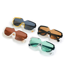 Load image into Gallery viewer, Square Semi-rimless Green Sun Glasses Shades 2023 summer Brand Designer Trendy Beach Vacation Sunglasses Oculos De Sol