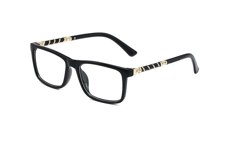 Square Small Frame  Glasses Women'S 2023  Brand Designer For Men'S  Eyewears Ladies Clear Plain Mirror With Box