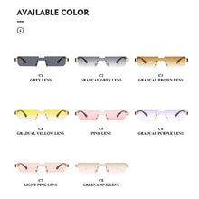 Load image into Gallery viewer, Square Small Sunglasses Retro Women&#39;s Sunglasses Vip Vintage One Piece Rimless Sun Glasses Men Clear Pink Shades Uv400 Eyewear