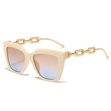 Load image into Gallery viewer, Square Summer Beach Sunglasses UV400 2023 Flat Top Cat Eyes Vintage Outfit Sunscreen Gold Chain Sun Glasses