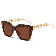 Load image into Gallery viewer, Square Summer Beach Sunglasses UV400 2023 Flat Top Cat Eyes Vintage Outfit Sunscreen Gold Chain Sun Glasses