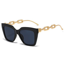 Load image into Gallery viewer, Square Summer Beach Sunglasses UV400 2023 Flat Top Cat Eyes Vintage Outfit Sunscreen Gold Chain Sun Glasses