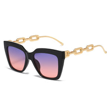 Load image into Gallery viewer, Square Summer Beach Sunglasses UV400 2023 Flat Top Cat Eyes Vintage Outfit Sunscreen Gold Chain Sun Glasses