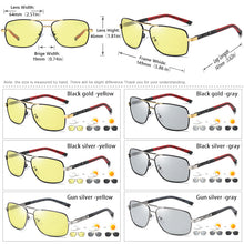 Load image into Gallery viewer, Square Sunglasses Men Polarized Photochromic Day Night Safety Driving Sun Glasses Women HD Square Eyewear gafas de sol hombre