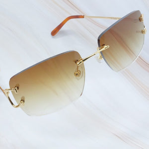 Square Sunglasses Mens Sunglasses Rimless Brand Designer Luxury Brand Sunglasses Carter Wire C Sunglasses Shades Eyewear