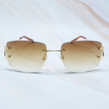 Load image into Gallery viewer, Square Sunglasses Mens Sunglasses Rimless Brand Designer Luxury Brand Sunglasses Carter Wire C Sunglasses Shades Eyewear