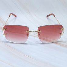 Load image into Gallery viewer, Square Sunglasses Mens Sunglasses Rimless Brand Designer Luxury Brand Sunglasses Carter Wire C Sunglasses Shades Eyewear