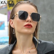 Load image into Gallery viewer, Square Sunglasses Women 2023  Brand Designer Black Punk Sun Glasses For Men With A Box And Chain Steampunk Sunglass