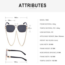Load image into Gallery viewer, Square Sunglasses Women 2023  Brand Designer Black Punk Sun Glasses For Men With A Box And Chain Steampunk Sunglass