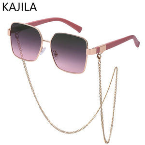 Square Sunglasses Women 2023  Brand Designer Black Punk Sun Glasses For Men With A Box And Chain Steampunk Sunglass