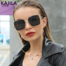Load image into Gallery viewer, Square Sunglasses Women 2023  Brand Designer Black Punk Sun Glasses For Men With A Box And Chain Steampunk Sunglass