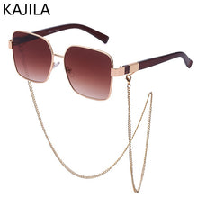 Load image into Gallery viewer, Square Sunglasses Women 2023  Brand Designer Black Punk Sun Glasses For Men With A Box And Chain Steampunk Sunglass