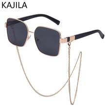 Load image into Gallery viewer, Square Sunglasses Women 2023  Brand Designer Black Punk Sun Glasses For Men With A Box And Chain Steampunk Sunglass