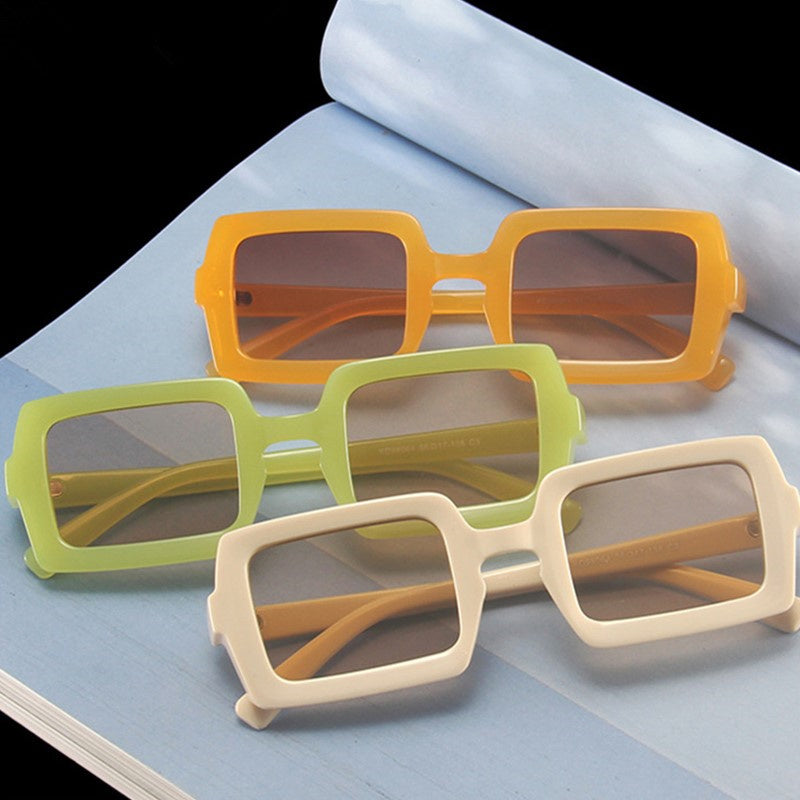 Square Sunglasses Women Brand Designer Candy Color Sun Glasses Vintage Retro Men Green Eyewear Driver Goggle Shade UV400