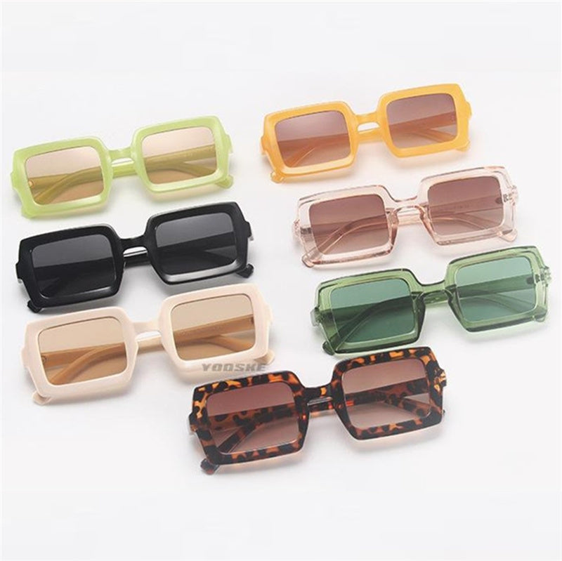 Square Sunglasses Women Brand Designer Candy Color Sun Glasses Vintage Retro Men Green Eyewear Driver Goggle Shade UV400