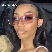 Load image into Gallery viewer, Square Sunglasses Women Brand Designer Rimless Gradient Sun Glasses Shades Cutting Lens Ladies Frameless Eyeglasses