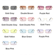 Load image into Gallery viewer, Square Sunglasses Women Brand Designer Rimless Gradient Sun Glasses Shades Cutting Lens Ladies Frameless Eyeglasses