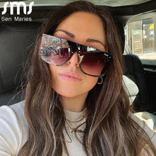 Carica l&#39;immagine nel visualizzatore di Gallery, Square Sunglasses Women  Brand Designer Sunglasses Men Gradient Lens Big Frame Retro Eyeglasses Eyewear Sun Glass Shades