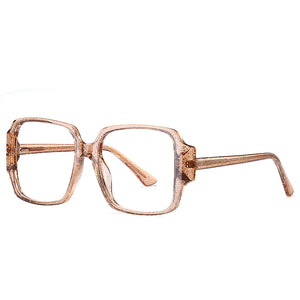 Square TR90 Optical Frame Glasses Anti-Blue Light Blocking Glitter Frame Lens Prescription Myopia Computer Glass Eyeglasses