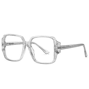 Square TR90 Optical Frame Glasses Anti-Blue Light Blocking Glitter Frame Lens Prescription Myopia Computer Glass Eyeglasses