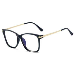 Square Transparent Anti Bule Ligth Glasses Metal Frame Women Computer Optical Blue Light Bezel Clear Glasses