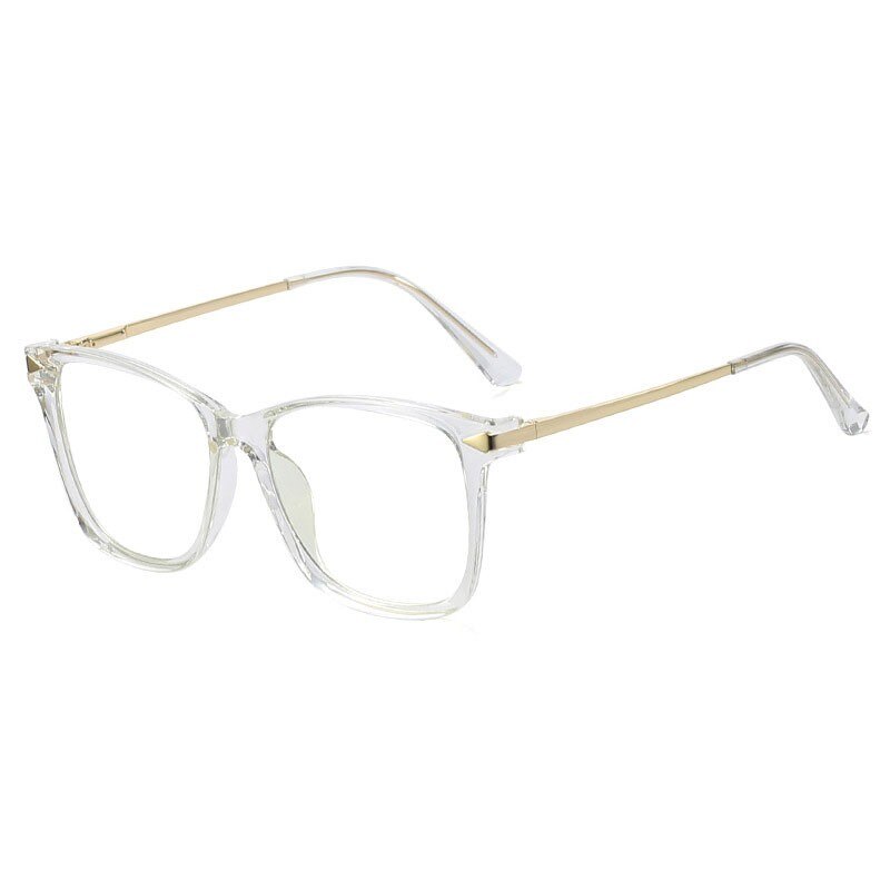 Square Transparent Anti Bule Ligth Glasses Metal Frame Women Computer Optical Blue Light Bezel Clear Glasses