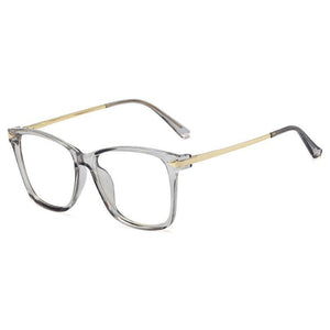 Square Transparent Anti Bule Ligth Glasses Metal Frame Women Computer Optical Blue Light Bezel Clear Glasses