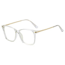Load image into Gallery viewer, Square Transparent Anti Bule Ligth Glasses Metal Frame Women Computer Optical Blue Light Bezel Clear Glasses