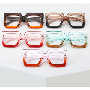 Square Transparent Glasses Frame Vintage Clear Glasses Trending Styles Brand Designer Oversized  Computer Eyeglasses