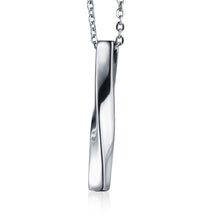 Load image into Gallery viewer, Square Twisted Column Pendant Necklace for Men Stainless Steel Male Female Couples Jewelry Oxidation Rainbow Silver Gold Tone