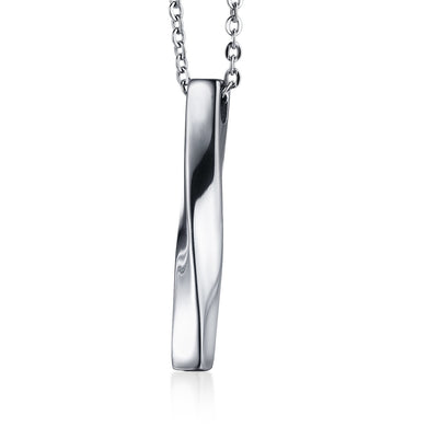 Square Twisted Column Pendant Necklace for Men Stainless Steel Male Female Couples Jewelry Oxidation Rainbow Silver Gold Tone