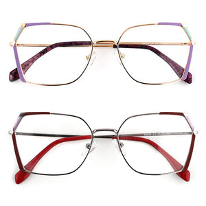 Square Women's Prescription Glasses Frame For Women Eyewear Female Fake Eyeglasses Without Diopter Metal Vintage Fashion 2022