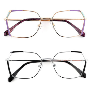 Square Women's Prescription Glasses Frame For Women Eyewear Female Fake Eyeglasses Without Diopter Metal Vintage Fashion 2022