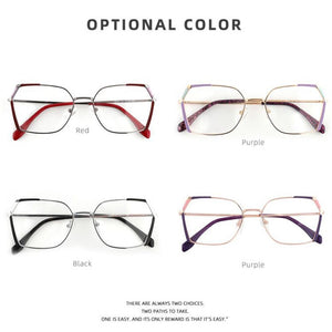 Square Women's Prescription Glasses Frame For Women Eyewear Female Fake Eyeglasses Without Diopter Metal Vintage Fashion 2022
