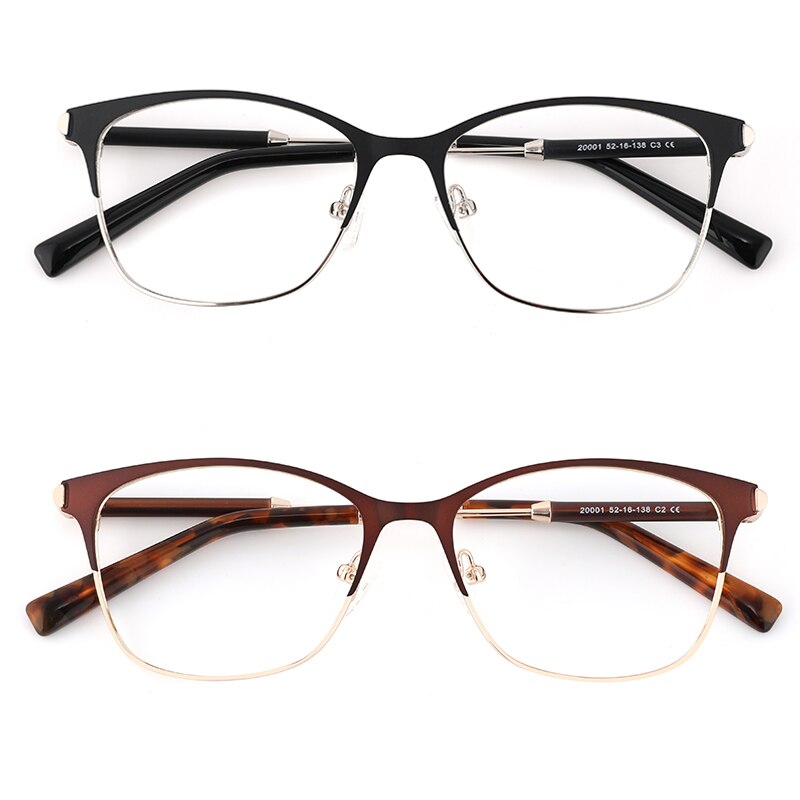 Square Women's Prescription Glasses Without Diopter Men's Optical Frames Myopia Women Decorative Eyeglasses Female Eyewear Metal