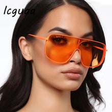 Carica l&#39;immagine nel visualizzatore di Gallery, Square Women‘s Sunglasses 2023 Super Light Onepieces Metal Frame Sun Glasses Colorful Red G15 Protection Eyewear