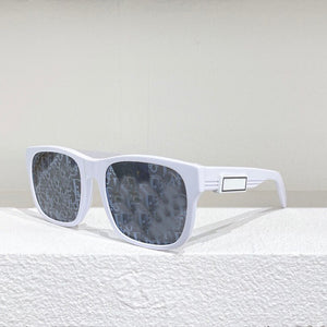 Square acetate black frame sunglasses men retro style grey lens