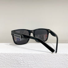 Load image into Gallery viewer, Square acetate black frame sunglasses men retro style grey lens
