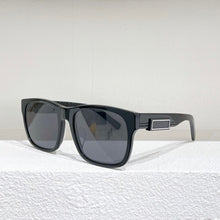Load image into Gallery viewer, Square acetate black frame sunglasses men retro style grey lens