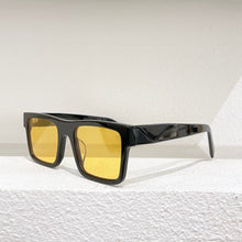 Load image into Gallery viewer, Square acetate frame men sunglasses driving style gradient gray lens