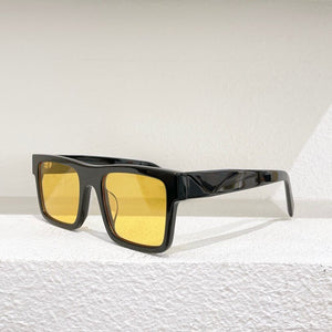 Square acetate frame men sunglasses driving style gradient gray lens