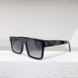 Square acetate frame men sunglasses driving style gradient gray lens