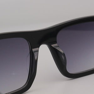 Square acetate frame men sunglasses driving style gradient gray lens