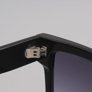 Square acetate frame men sunglasses driving style gradient gray lens